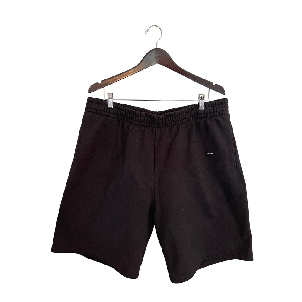 Supreme Mens XL Black Small Box Logo Sweatshort Fleece Shorts Made in Canada